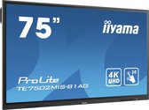 iiyama TE7502MIS-B1AG beeldkrant Interactief flatscreen 190,5 cm (75") VA 4K Ultra HD Zwart Touchscreen Type processor Android 9.0