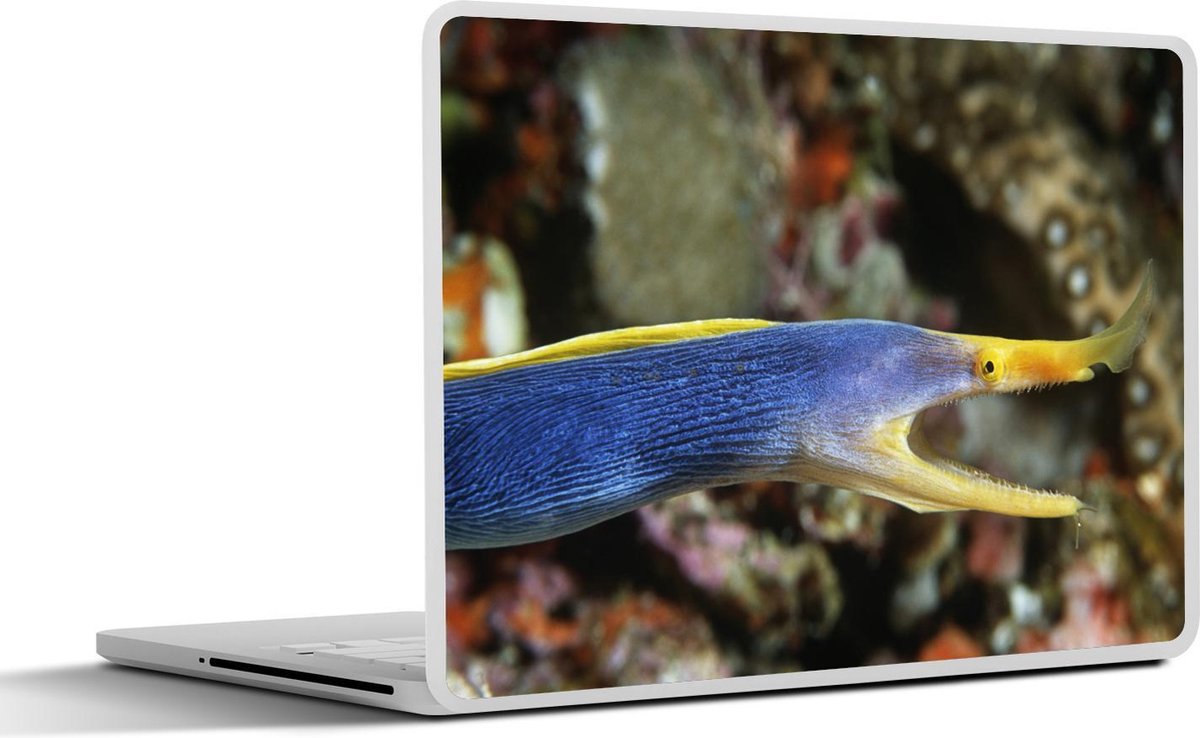 Afbeelding van product SleevesAndCases  Laptop sticker - 17.3 inch - Een vrouwelijke paling met een blauw lichaam