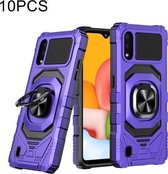 Voor Samsung Galaxy A01 10 PCS Union Armor Magnetische PC + TPU Shockproof Case met 360 Graden Rotatie Ring Houder (Paars)