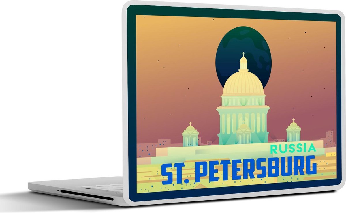 Afbeelding van product SleevesAndCases  Laptop sticker - 10.1 inch - tekening van St. Petersburg in Rusland