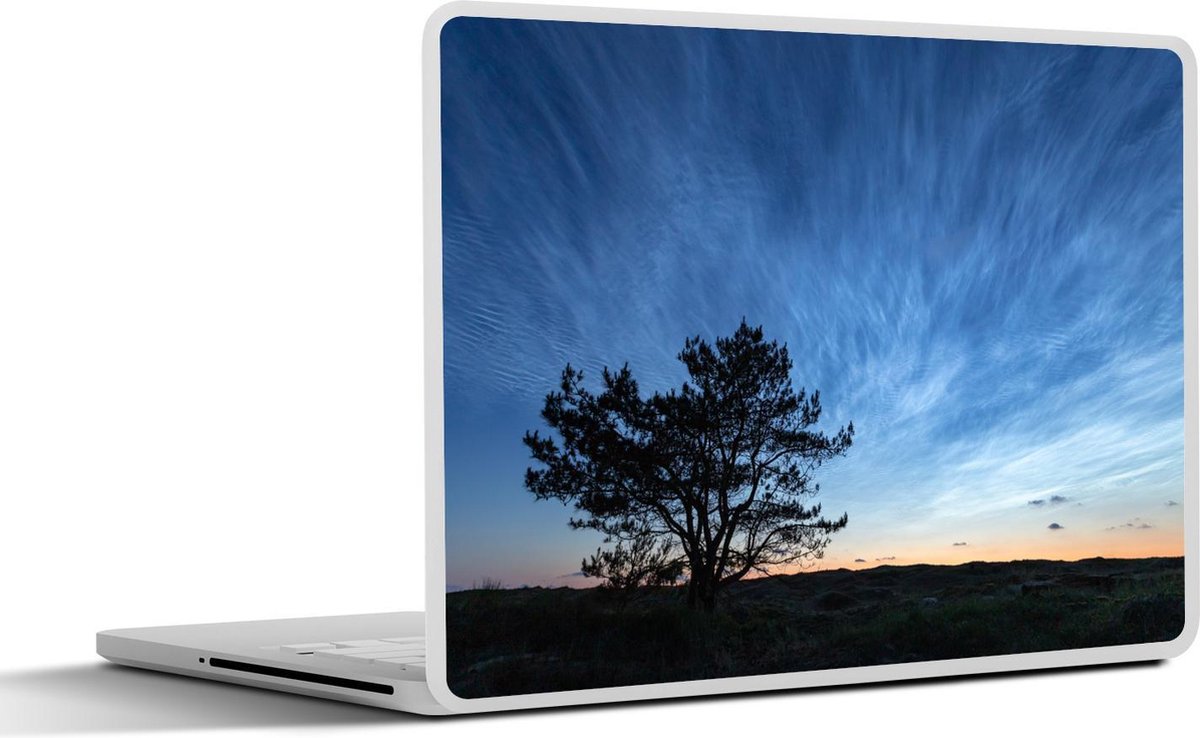 Afbeelding van product SleevesAndCases  Laptop sticker - 12.3 inch - Zonsopgang boven Ameland en het silhouet van een boom