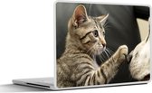 Laptop sticker - 10.1 inch - Kat - Hond - Poot - 25x18cm - Laptopstickers - Laptop skin - Cover
