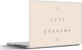 Laptop sticker - 12.3 inch - I love grandma - Quotes - Grootmoeder - Spreuken - 30x22cm - Laptopstickers - Laptop skin - Cover