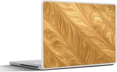 Laptop sticker - 14 inch - Gouden veren structuur - 32x5x23x5cm - Laptopstickers - Laptop skin - Cover