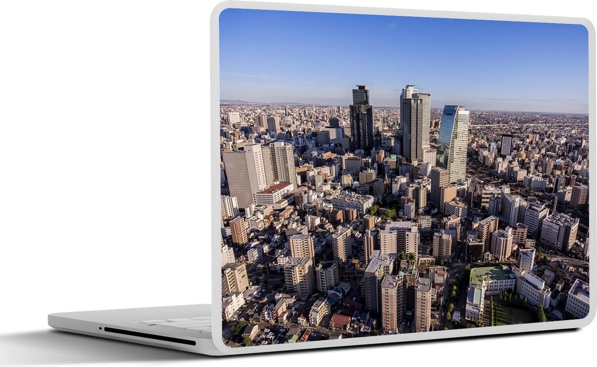 Afbeelding van product SleevesAndCases  Laptop sticker - 14 inch - De Japanse stad Nagoya vanuit de lucht op een heldere dag