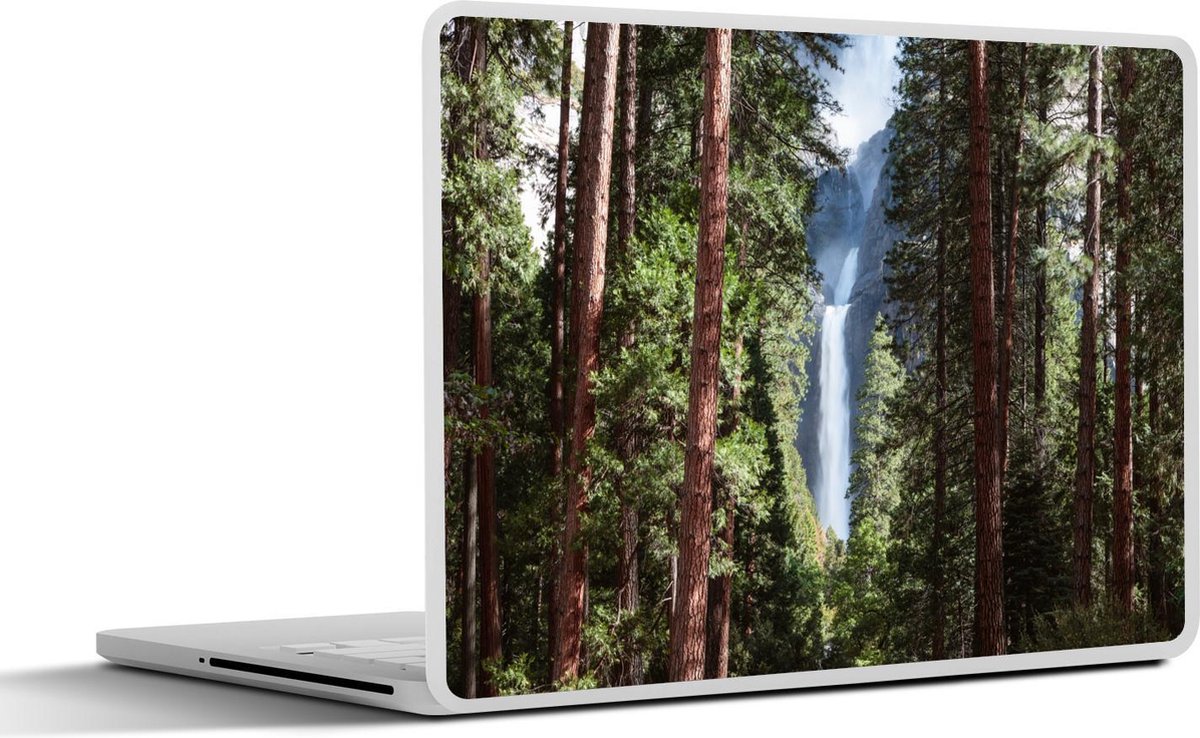 Afbeelding van product SleevesAndCases  Laptop sticker - 13.3 inch - Een waterval tussen de bomen door in het Nationaal park Yosemite i
