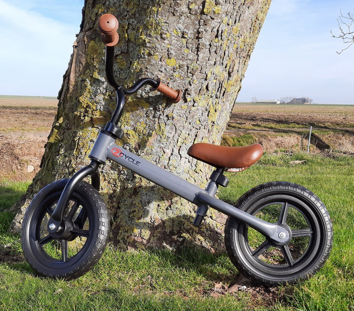 2Cycle Loopfiets - Mat-Grijs - Balance-bike - Buitenspeelgoed — afbeelding 2