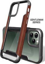 Shock case geschikt voor Apple iPhone 11 Pro - leer + glazen screen protector