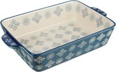 Millimi Flakes Keramische Ovenschaal -  Saladeschaal -  31 x 29 x 6,5cm - Lichtblauw