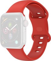 By Qubix Siliconen sportbandje - Rood - Maat: S-M - Geschikt voor Apple Watch 42mm - 44mm - 45mm - Ultra - 49mm - Compatible Apple watch bandje -