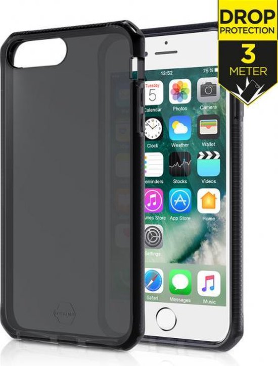 ITskins Supreme Clear Apple iPhone 6/6S/7/8 Plus - Level 3 bescherming - Zwart bol.com