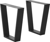Trapeziumpoot tafelpoot 25-40x43 cm set van 2 tot 100 kg zwart mat