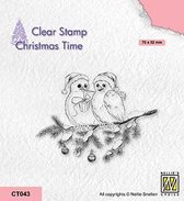 Nellie's Choice Clearstempel - Christmas time Vogels CT043 70x62mm