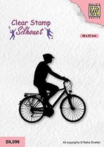 SIL096 Nellie Snellen clearstamp - Silhouette stamp sport Cycling - fietser - man op fiets