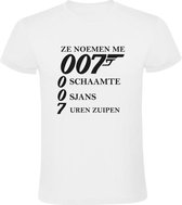 007 zuipen Heren t-shirt | alcohol | bier | wijn | James Bond | grappig | cadeau | Zwart