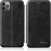 Voor iPhone 13 Pro Geïntegreerde Spanning Retro Textuur Magnetische TPU + PU Leren Case met Kaartsleuf & Houder (Zwart)