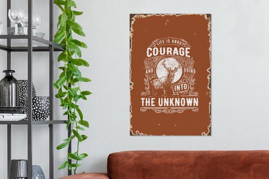 Peintures Toile Vintage - Cerf - Design - 40x60 cm - Décoration murale