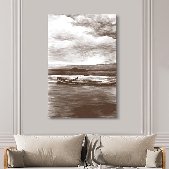Tableau sur toile Bateau - Air - Water - 120x180 cm - Décoration murale XXL