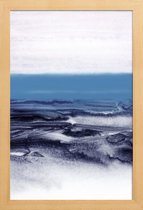 JUNIQE - Poster in houten lijst Blauw Landschap - abstract -40x60