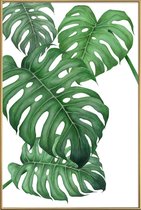 JUNIQE - Poster met kunststof lijst Tropical No.2 -30x45 /Groen & Wit