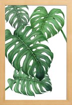 JUNIQE - Poster in houten lijst Tropical No.2 -20x30 /Groen & Wit