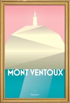 JUNIQE - Poster met houten lijst Mont Ventoux II -30x45 /Turkoois &