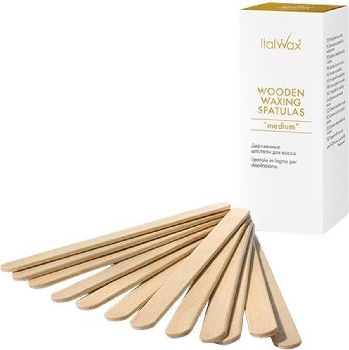 Italwax Solo Glowax houten waxspatels wenkbrauwen, 50 stuks