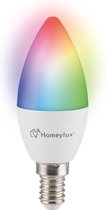 HOMEYLUX - E14 smart lamp - LED - Besturing via app - WiFi - Bluetooth - Dimbaar - Slimme verlichting - C37 - 5.5 Watt - 470 lumen - 230V - 2700-6000K - RGBWW - 16.5 miljoen kleuren - Kleine 