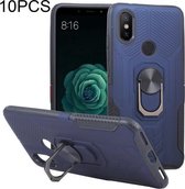 10 PCS Shield Armor PC + TPU-beschermhoes met 360 graden rotatieringhouder voor Xiaomi Mi 6X / A2 (blauw)
