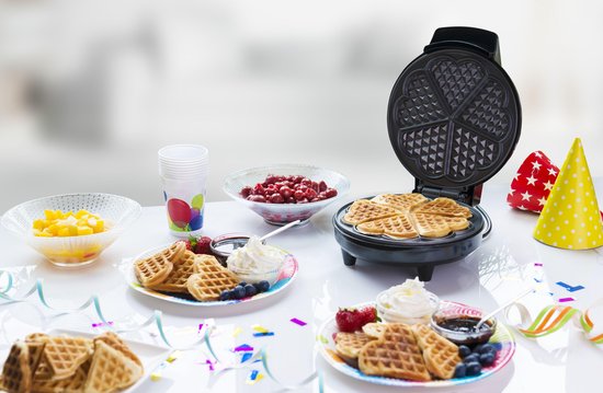 Bestron Wafelijzer - AWM700S - 700W - 5 hartvormige wafels - Anti aanbaklaag - Zilver/Zwart - 5 jaar garantie van Bestron — afbeelding 4