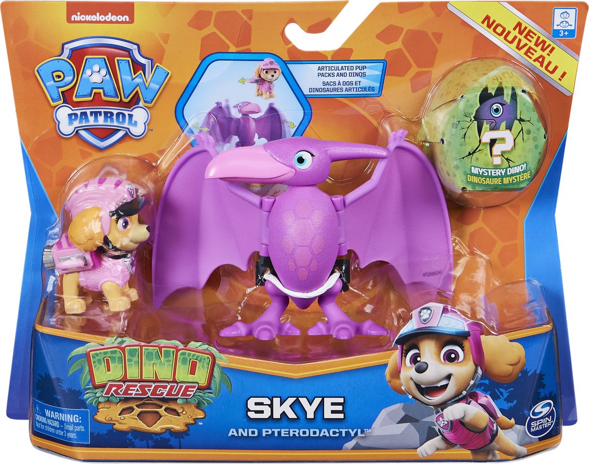 La Pat' Patrouille - 6059509 - Jeu Jouet Enfant - Pack de 2 Figurines Dino  Rescue - Modèle Chase - Figurines Paw Patrol : : Jeux et Jouets