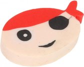 gum Piraat jongens 4 cm rubber blank/rood
