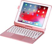 Étui pour iPad 9.7 (2017/2018) - Housse pour clavier Bluetooth - avec pavé tactile et rétroéclairage du clavier - Or rose