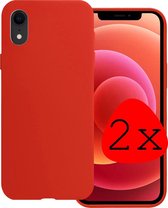 Hoes voor iPhone XR Hoesje Siliconen Case Back Cover - Hoes voor iPhone XR Hoesje Siliconen Hoes - Rood - 2 Stuks