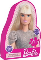 kleurpuzzel 2-in-1 Barbie meisjes 42 cm 2-delig