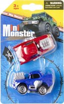 auto mini-monsters junior rood/blauw 2-delig