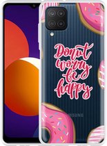 Hoesje Geschikt voor Samsung Galaxy M12 Donut Worry