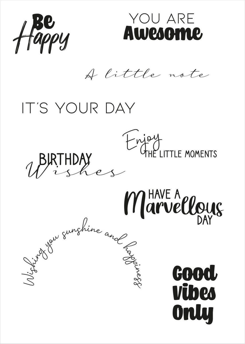 Sizzix Clear stamps - Everyday sentiments #2 - 9 stuks
