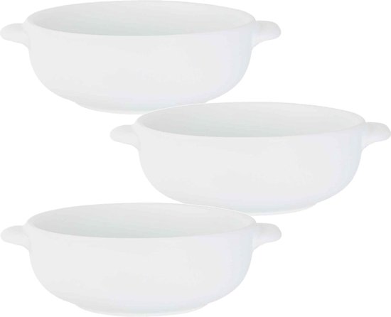 Set van 8x stuks kleine ovenschaaltjes wit van porselein 13 cm rond - Klein kommetje/schaaltje