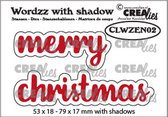Crealies - Wordzz With Shadow Merry Christmas