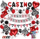 Fissaly® 66 Stuks Las Vegas Casino Decoratie set – Poker Verjaardag Feest Versiering – Feestdecoratie