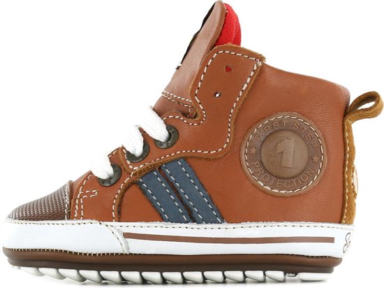 Baby | Veterschoenen | Jongens | Cognac | Leer | Shoesme | Maat 19