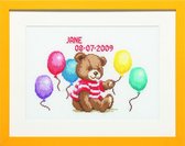 Pako Geboortetegel Leuk beertje met ballonnen borduren (pakket) 225.295