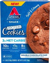 Atkins | Protein Cookies | Double Chocolate Chip | 4 x 39 gram | Snel afvallen zonder poespas!