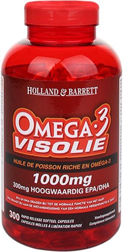 Holland & Barrett Omega 3 Visolie 1000mg 300 Capsules bol.com