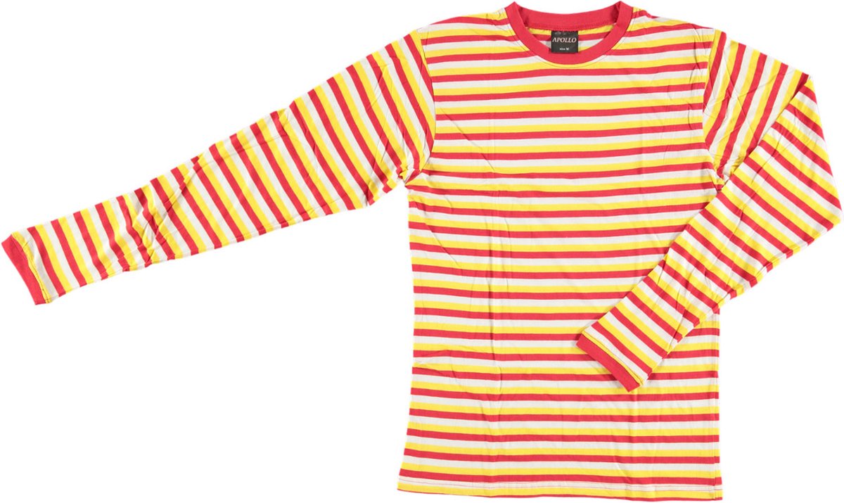 Afbeelding van product Apollo Verkleedshirt Stripes Heren Katoen Rood/wit/geel Maat Xxl