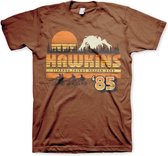 Stranger Things Heren Tshirt -M- Hawkins '85 Vintage Bruin