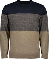 Blue Seven heren trui beige/navy streep - maat XXL