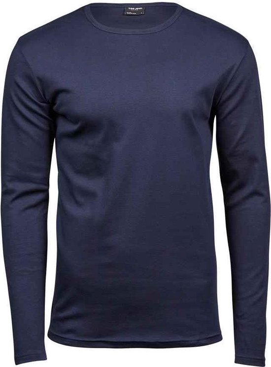 Tee Jays Heren-T-shirt met lange mouwen in Interlock (Marine)