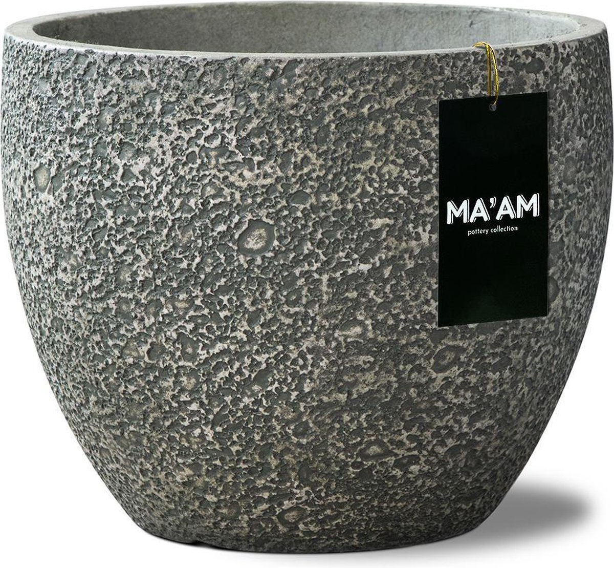 MA'AM Pottery Luna bloempot - rond - 30x25 - mos groen - vorstbestendig - stoere plantenpot - industrieel
